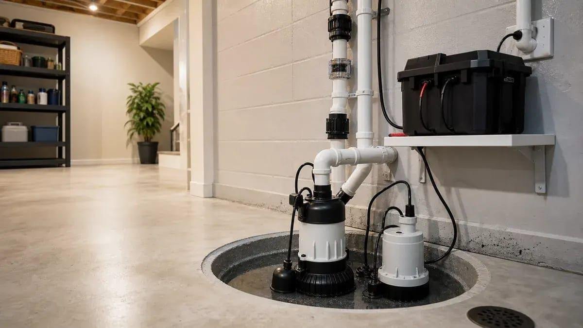 Finished basement after waterproofing and sump installation